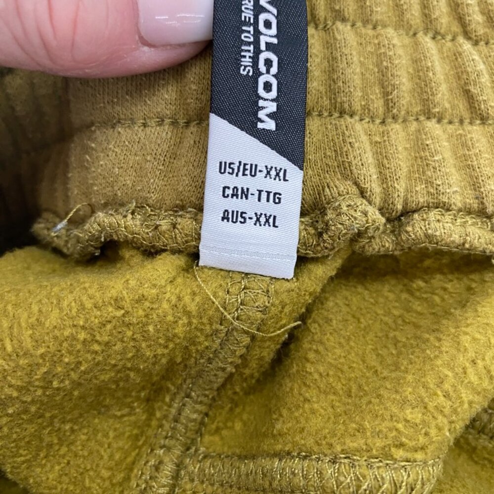 Volcom Men's Mustard Jogger Sweatpants Fleece Lined Sz XXL #03 - Picture 3 of 4